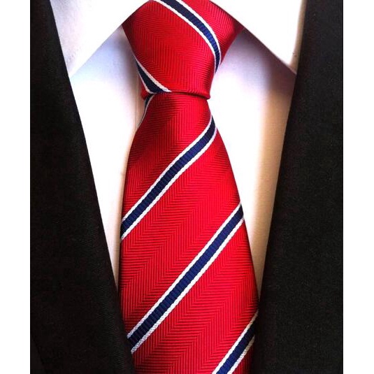 Cà Vạt Nam 100% Lụa Họa Tiết Sọc Cổ Điển