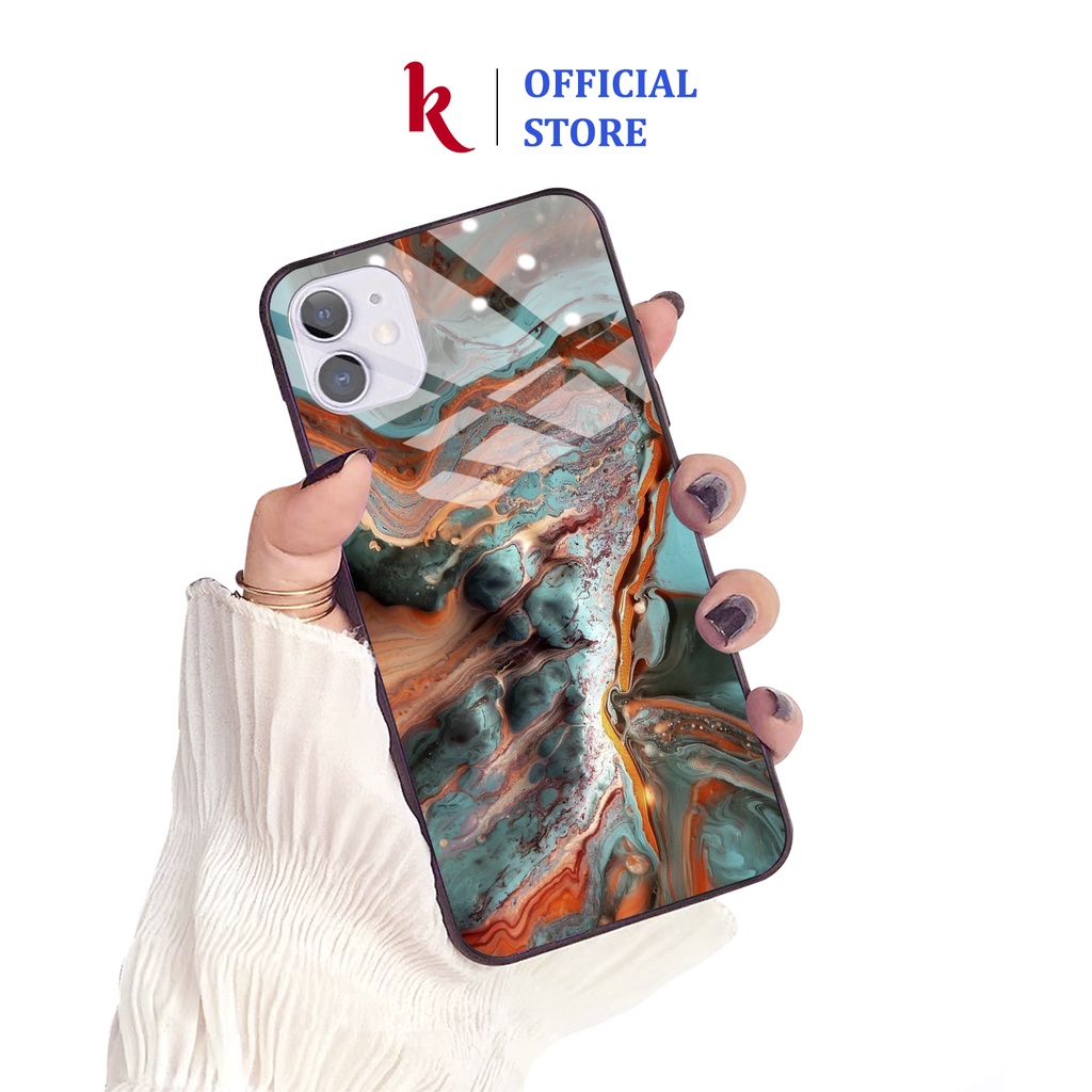 Ốp lưng iphone kính vân đá P2 case 14plus 14 pro max 13 12 promax 11 mini 6 6s 7 8 plus x xr xs Se