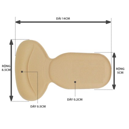 Lót giày cao gót giảm size chống rộng, chống trầy gót cao cấp cực êm chân