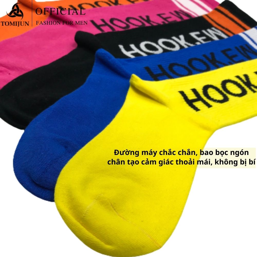 Vớ đá banh tất đá bóng cổ cao vải cotton cao cấp khử khuẩn khử mùi co giãn, màu nổi bật đa dạng bóng đá _TOMIJUN