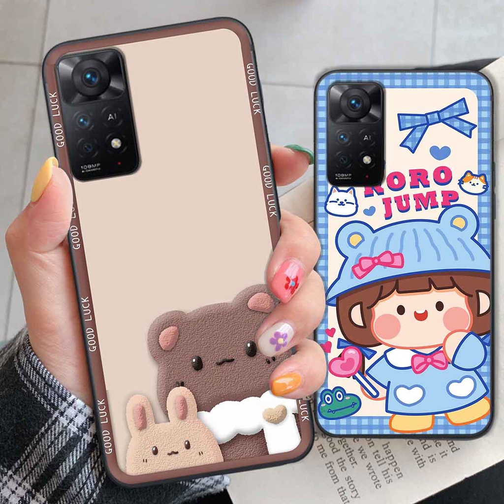 Ốp Xiaomi Redmi Note 11 4G / Note 11s / Note 11 Pro 5G bear brick, gấu đáng yêu, dễ thương