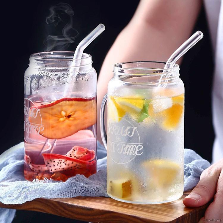 Ống Hút Thiết Kế Cong Làm Từ Thủy Tinh Có Thể Tái Sử Dụng