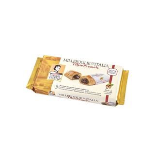 Bánh puff pastry Ý Vicenzi cuộn kem hạt phỉ, pastry cream Millefoglie Ditalia Mini Snack 125g ,Qtrade