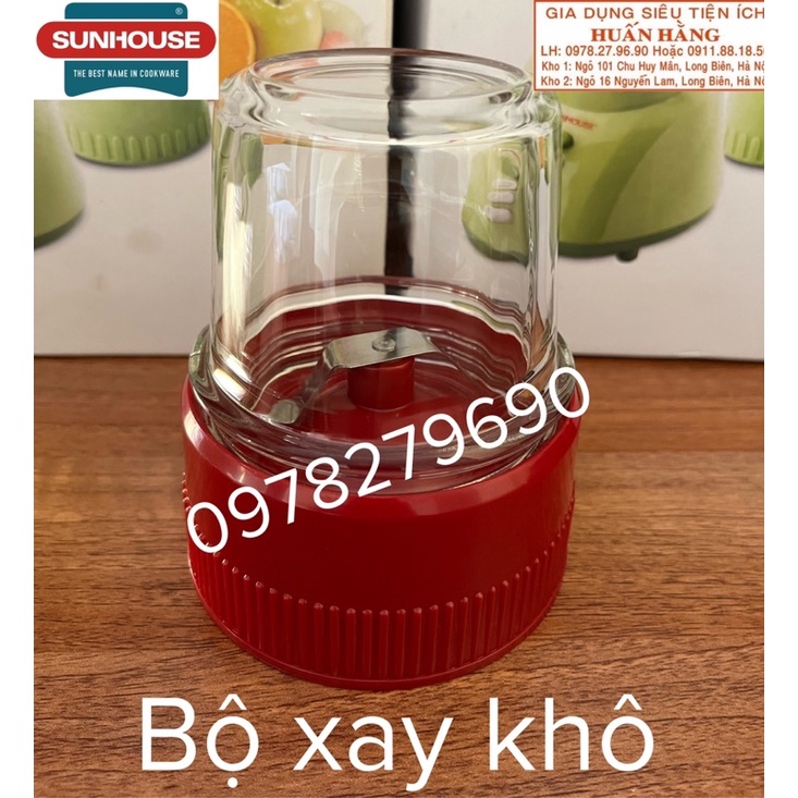 (LINH KIỆN CHÍNH HÃNG) BỘ CỐI XAY KHÔ MÁY XAY SUNHOUSE SHD5115 - Dao xay khô, Gioăng, Cối xay khô