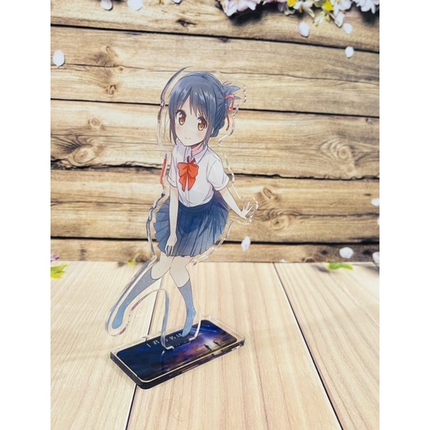 Standee để bàn Your Name size to mica trong/ tượng mô hình anime Your Name