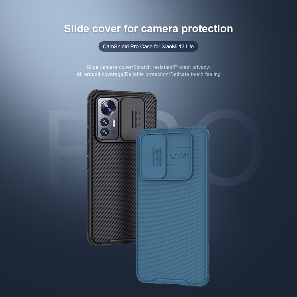 Ốp điện thoại Nillkin bằng TPU + PC chống sốc có nắp trượt bảo vệ camera cho Xiaomi Mi 12 Lite