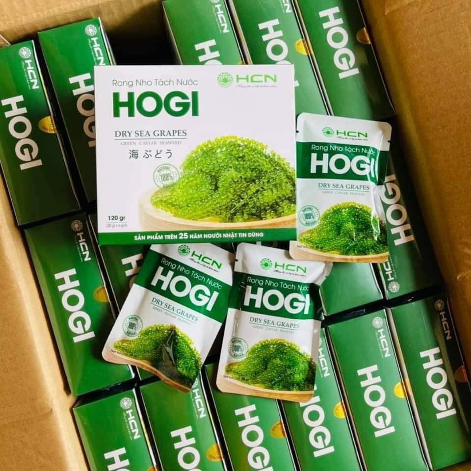 Rong nho tách nước Hogi, rong nho tách nước giàu dinh dưỡng hộp 6 gói