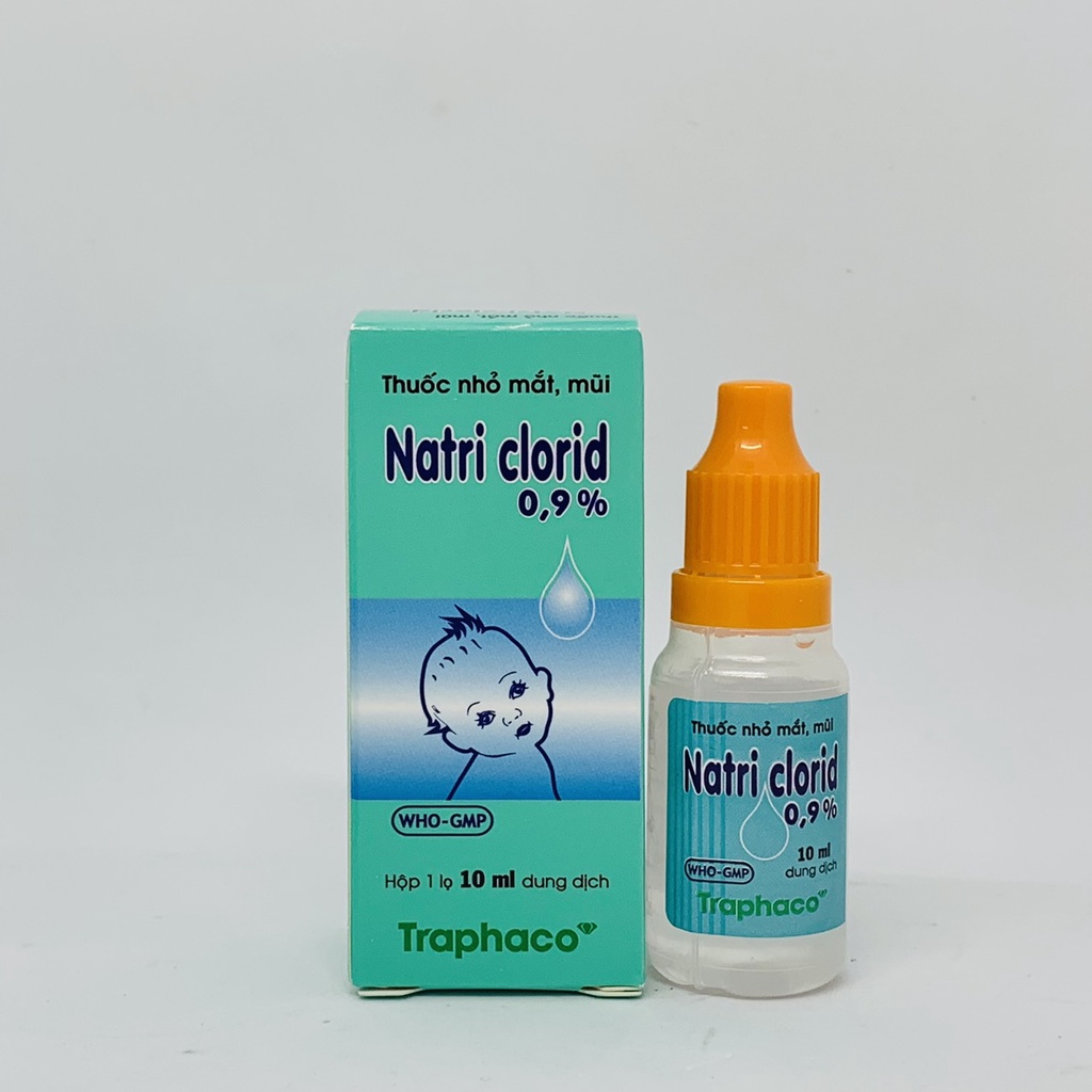 Nước muối sinh lý cho trẻ sơ sinh nhỏ mắt sinh lí Traphaco 10 lọ 10ml GLU003