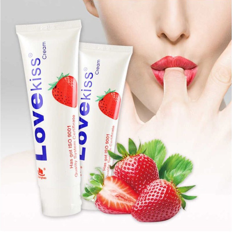 Gel Bôi Trơn LoveKiss Vị Dâu Tây 100ml Gel Massage Trong Suốt Đậm Đặc Gốc Nước