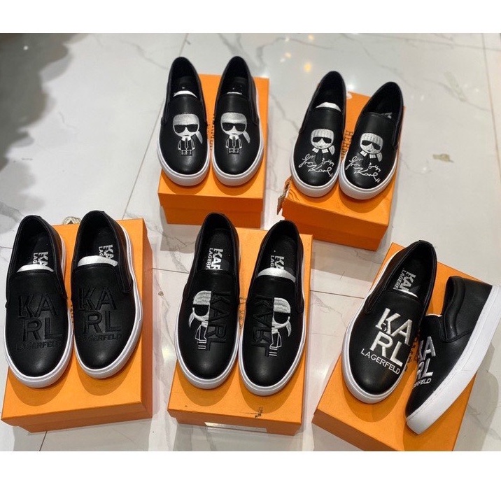 Giày Slipon Thêu Hình Logo Karl Thời Trang Nam Hot Trend 2022