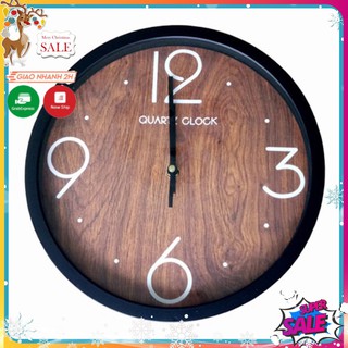 Đồng hồ treo tường Quartz vân gỗ