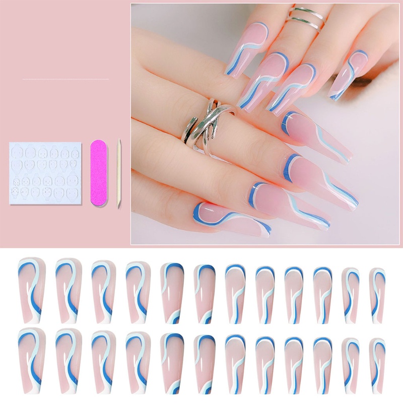 Bộ 24 Móng Tay Giả Bằng Nhựa ABS Tinh Tế Cho Nữ