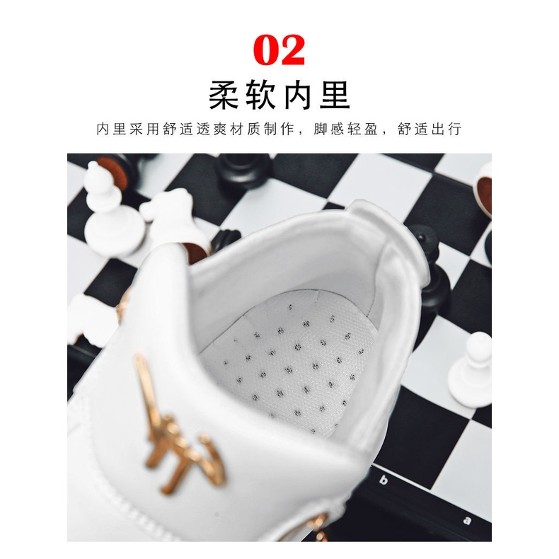 Giày Thể Thao Da Cổ Cao Chống Trượt Phong Cách Hàn Quốc Cho Nam