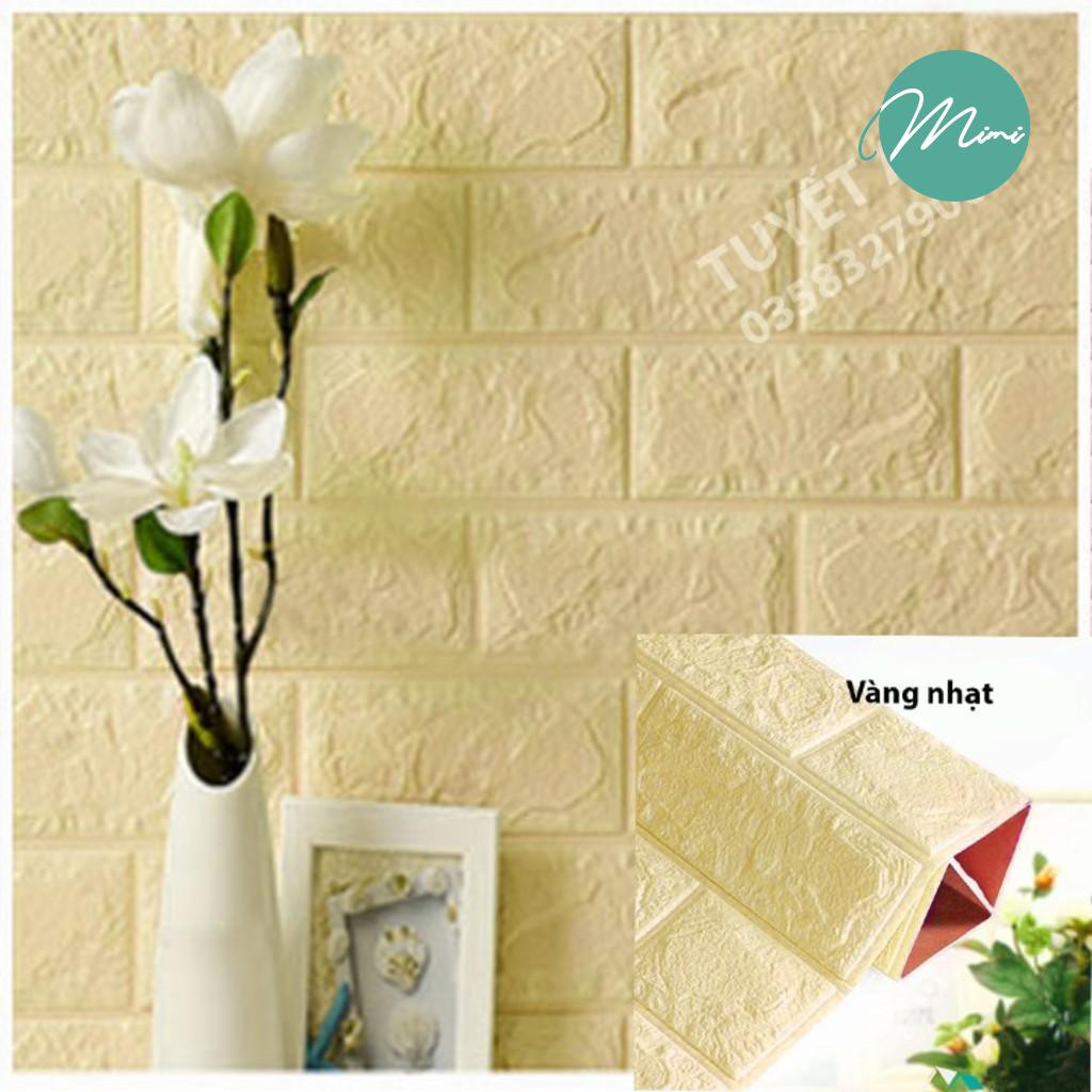 NEW] Xốp Dán Tường 3D Giả Gạch 5mm Vàng nhạt khổ 70*77cm | Shopee ...