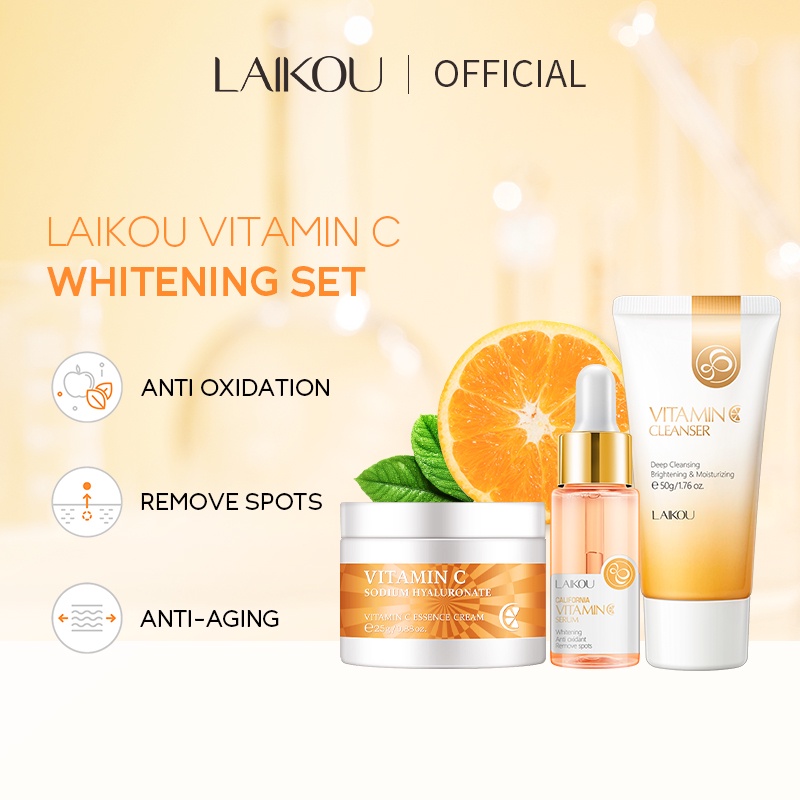 Bộ 3 mỹ phẩm chăm sóc da Laikou chứa vitamin C