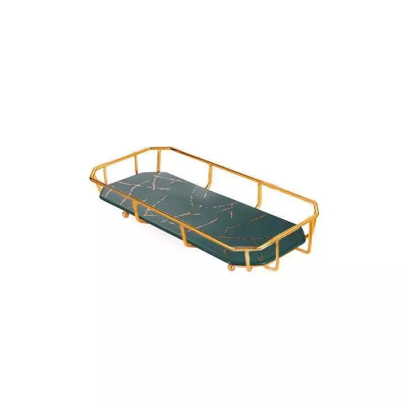 Kệ Để Đồ Nhà Tắm Hình Chữ Nhật, Khay Đựng Mỹ Phẩm Vân Cẩm Thạch Cao Cấp