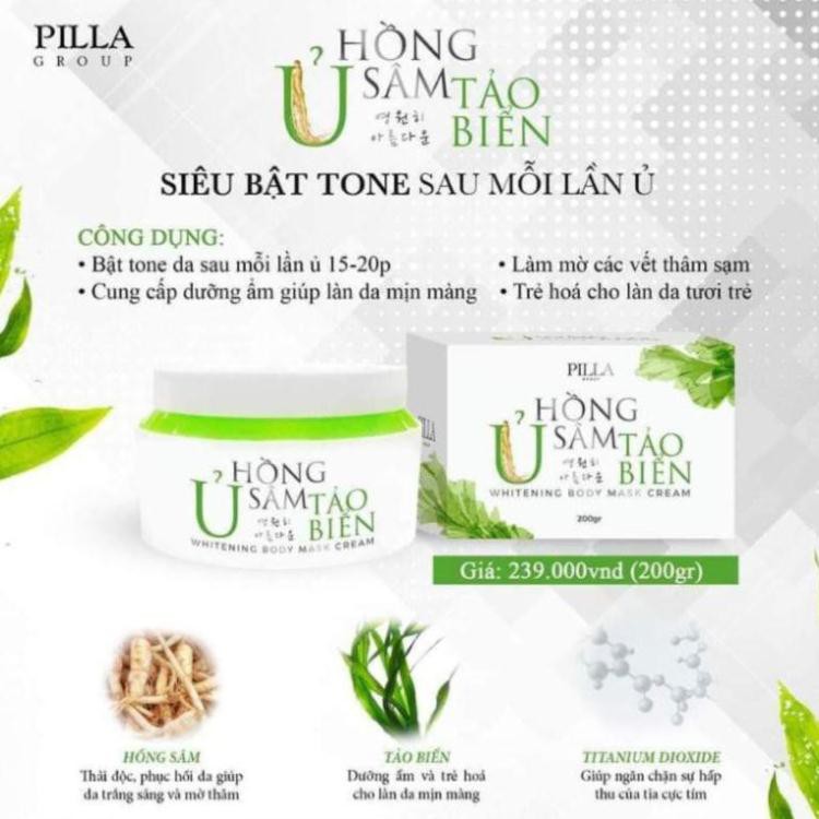 [Chính Hãng] Ủ Trắng Body Hồng Sâm Tảo Biển Whitening Body Mask Cream 200gr [Hàng Việt Nam Chất Lượng Cao]