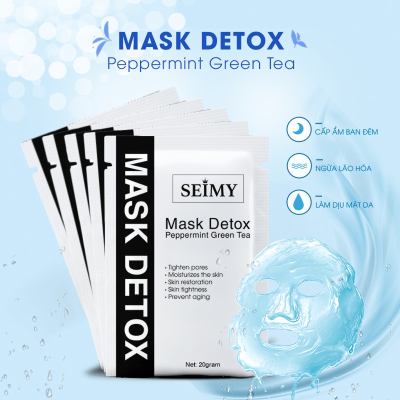 Mặt nạ dưỡng da Seimy - Mask Detox Peppermint Green Tea dùng cho mọi loại da 20g