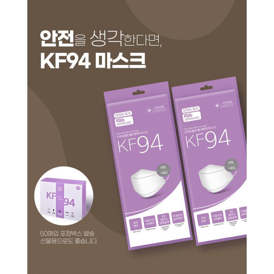Khẩu trang KF94 Hàn Quốc màu trắng