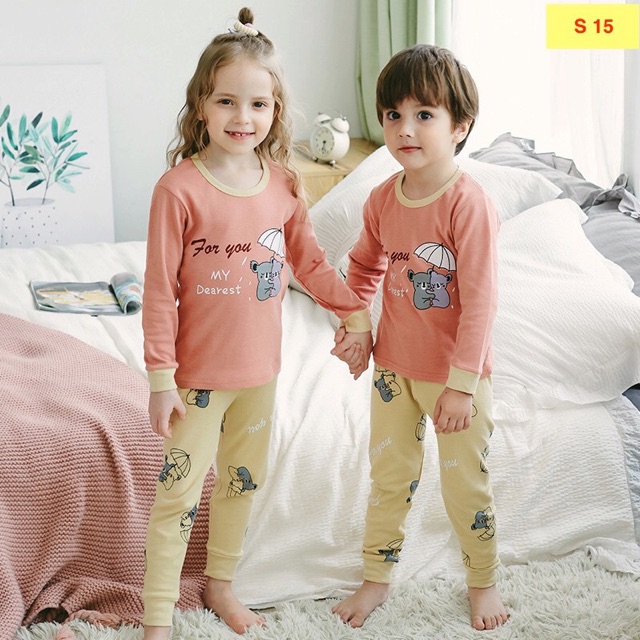 SALE !!! Hàng Xuất Hàn - [Mẫu mới 2019_Bé Gái] Bộ Đồ Cotton Thu Đông Xuất Hàn Cho Bé Gái