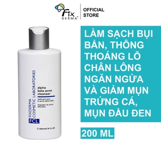 Sữa rửa mặt da dầu mụn fixderma fcl alpha beta acne cleanser 200ml giúp làm sạch lỗ chân lông