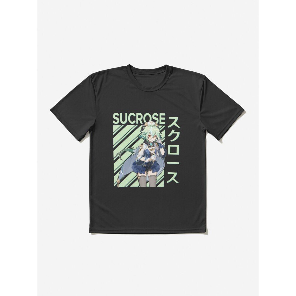 Áo phông đen in hình GENSHIN IMPACT áo phông nam nữ anime chibi thời trang