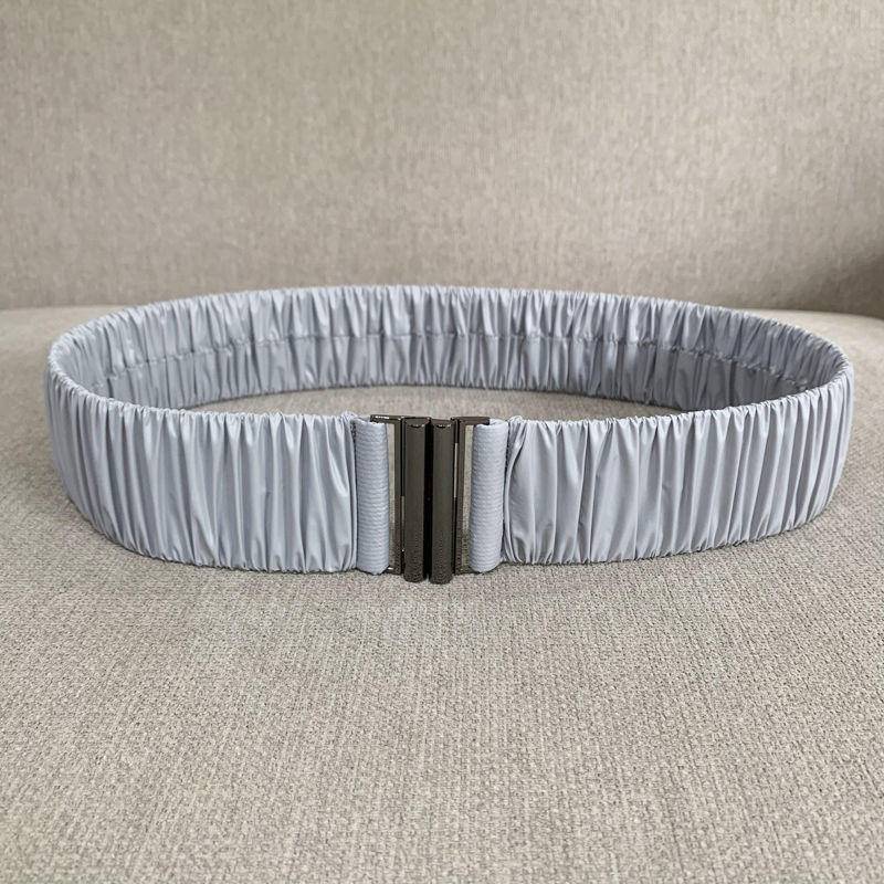 Thắt Lưng Vải Bóng Co Giãn Xếp Ly Nhiều Màu Lựa Chọn