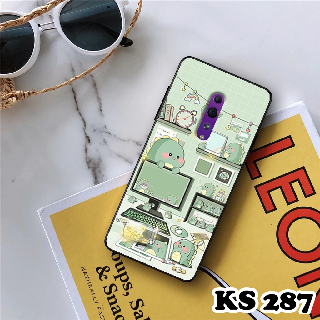 Ốp lưng Oppo Reno Z - Oppo Reno - Ốp in hình khủng long DinoCute - Lưng nhám viền TPU