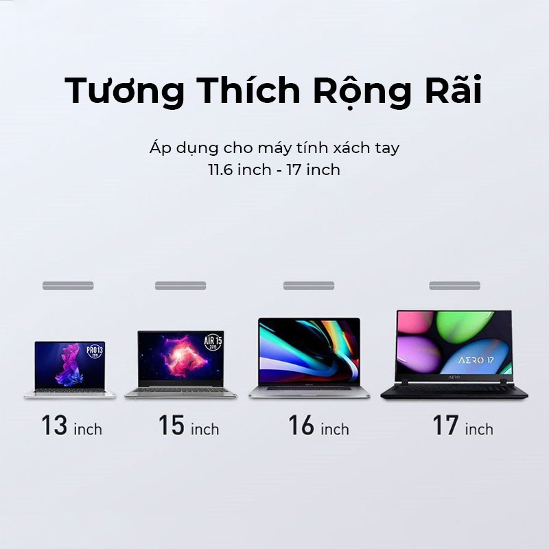 Đế Nâng Tản Nhiệt Baseus cho Macbook / Laptop 11.6inch - 17inch Siêu Mòng, Nhẹ, Dể Xếp Gọn, Hợp Kim Aluminum FUKIA MA002