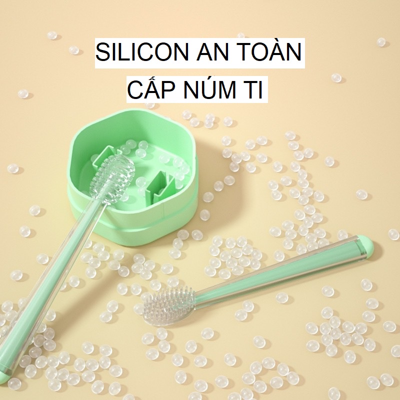 Bộ rơ lưỡi + bàn chải đánh răng bằng Silicon cho bé