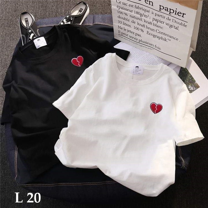 L20 Áo thun teen nam nữ TAY NGẮN UNISEX NAM NỮ logo trái tim