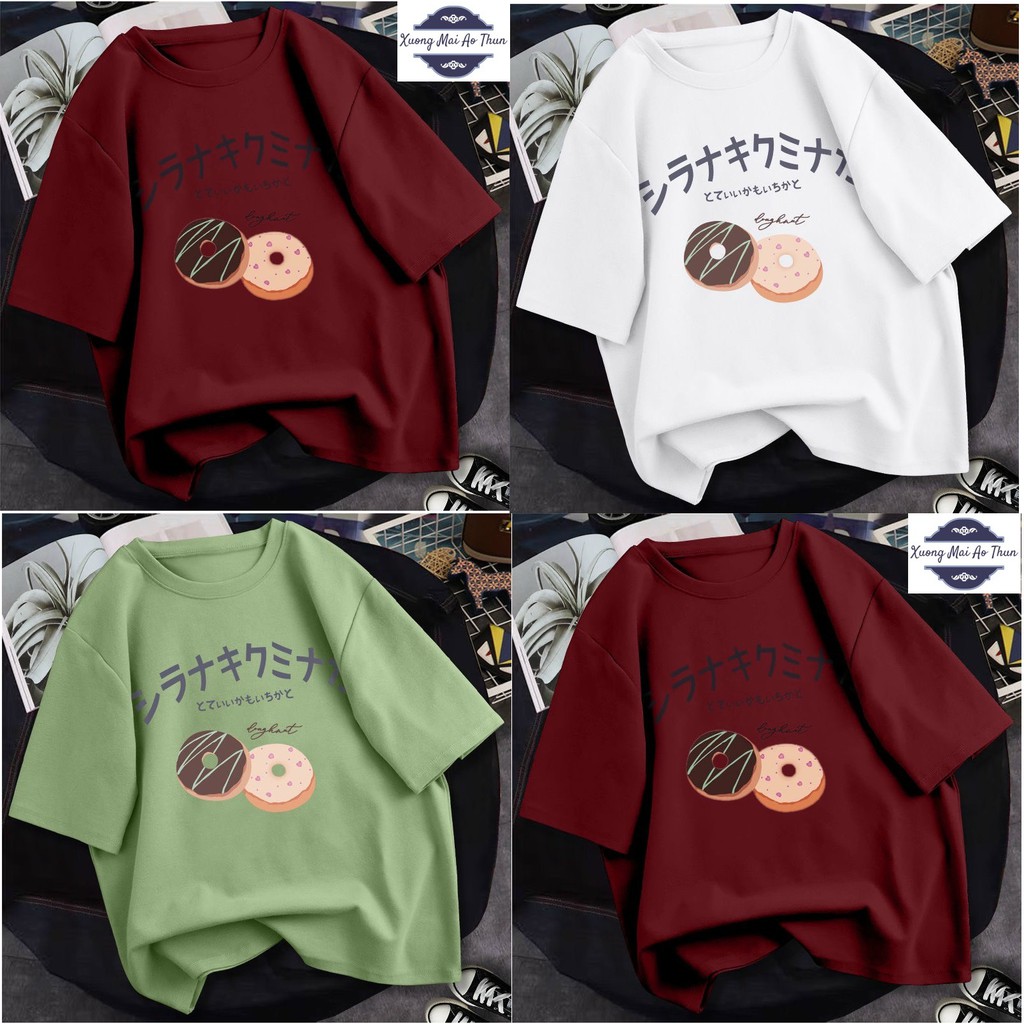 Áo phông form rộng tay lỡ unisex - Áo thun in hình chiếc bánh Donus - Sỉ áo thun số lượng lớn