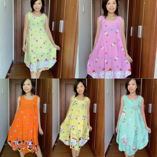 [Chọn mẫu] Đầm mặc nhà vải tole thái siêu mát mịn không xù 50 - 65kg