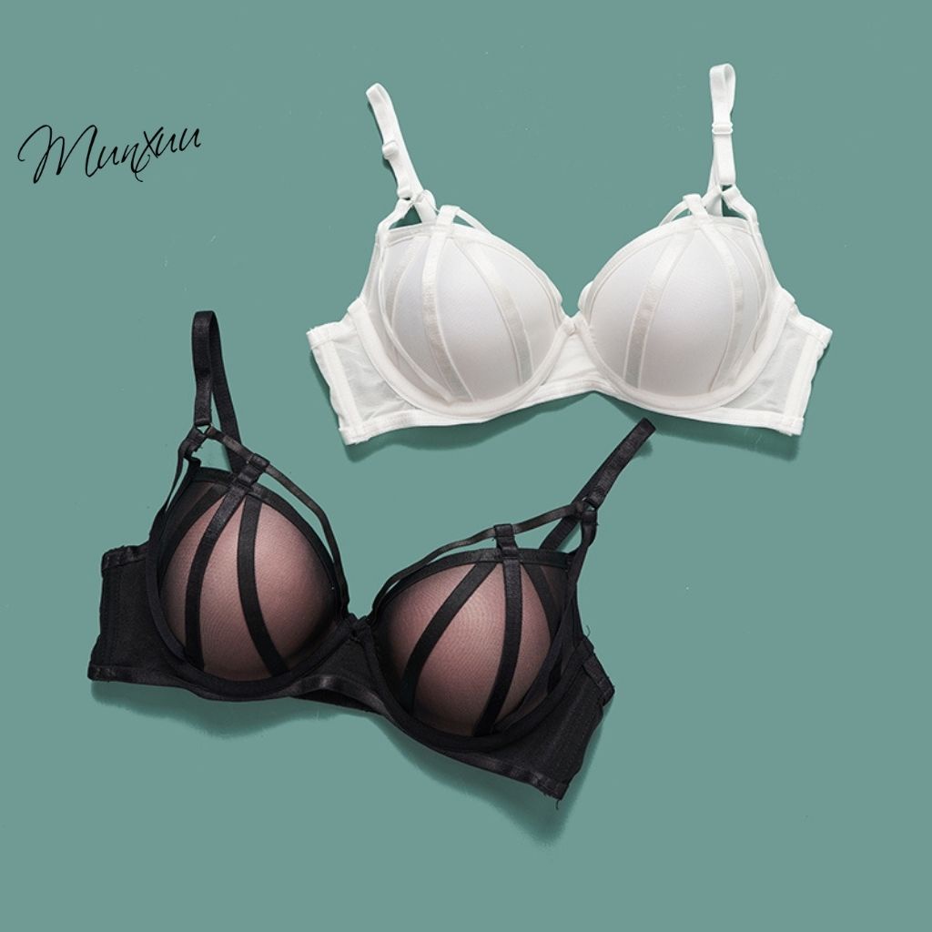 Áo lót nữ nâng ngực Munxuu có gọng đệm dày quả tròn siêu nâng đẩy, phối ren sexy quyến rũ - AV34