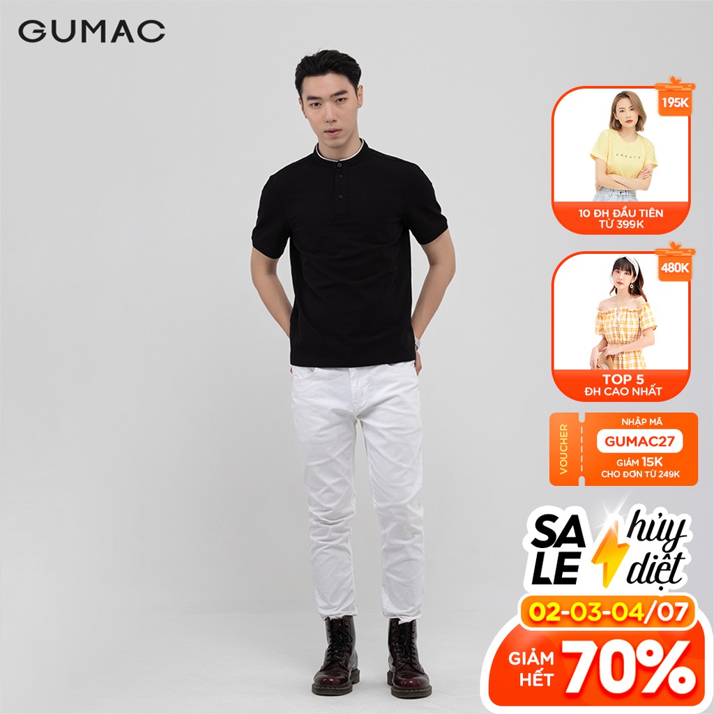 Áo thun polo nam cổ trụ GUMAC đủ màu, đủ size, trẻ trung ATNB1187