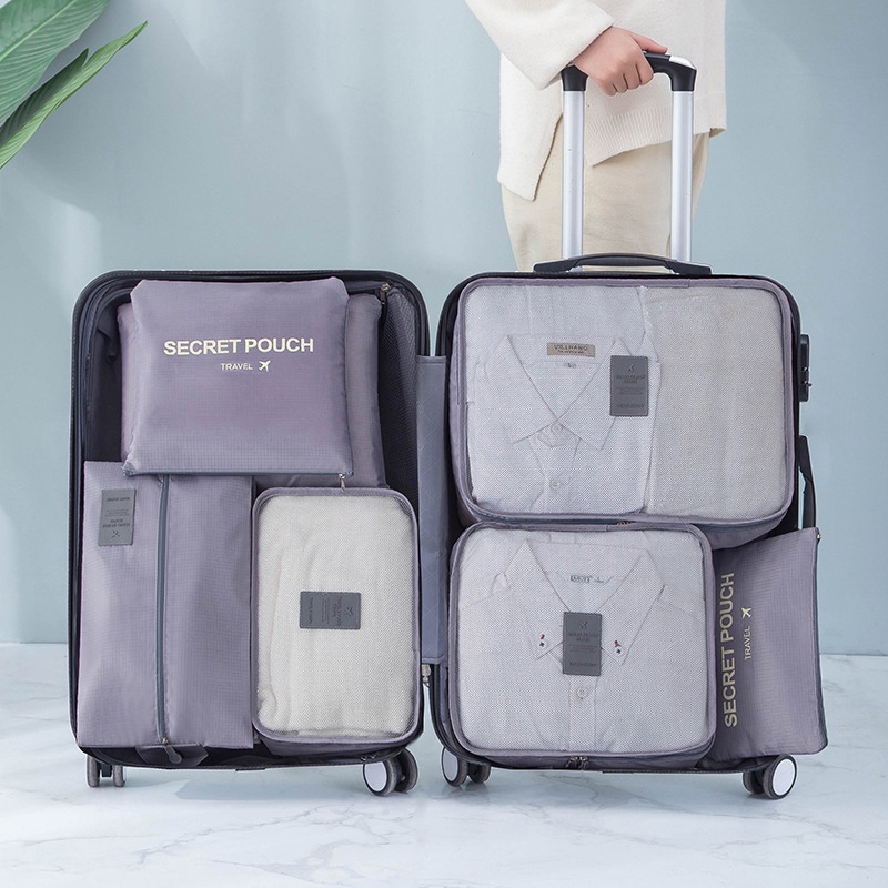 1 Set 7 Túi Đựng Quần Áo Phân Loại Sức Chứa Lớn Tiện Dụng Khi Đi Du Lịch