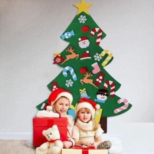 Cây thông noel vải dạ dán tường