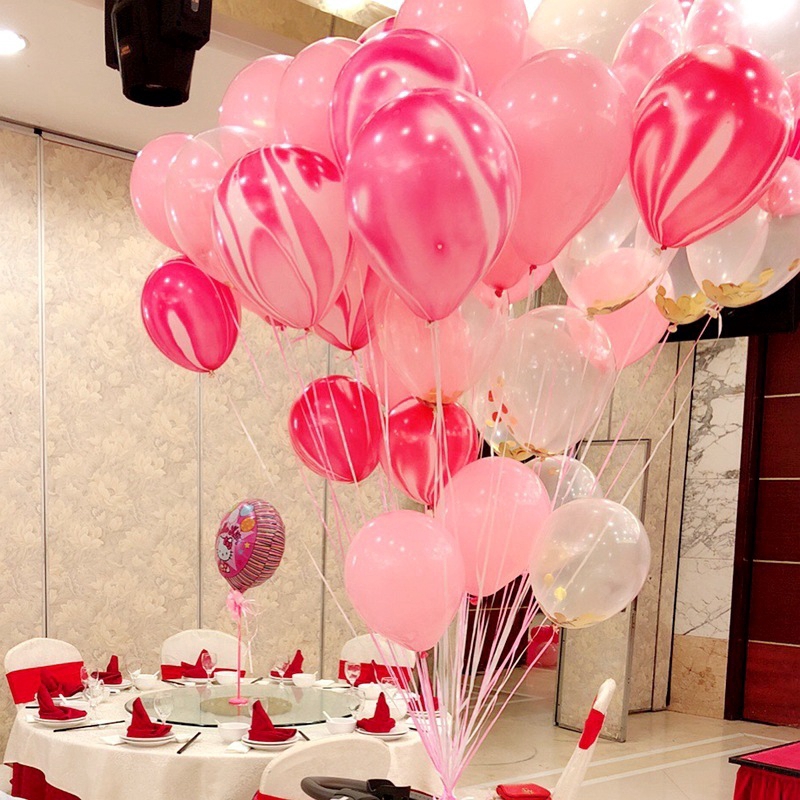 Set 10 bong bóng 12 inch họa tiết đá cẩm thạch trang trí tiệc cưới / sinh nhật