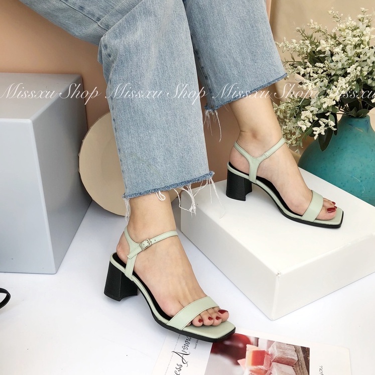 Giày sandal nữ bản ngang lớn 5cm gót vân thời trang MYSS - SD131