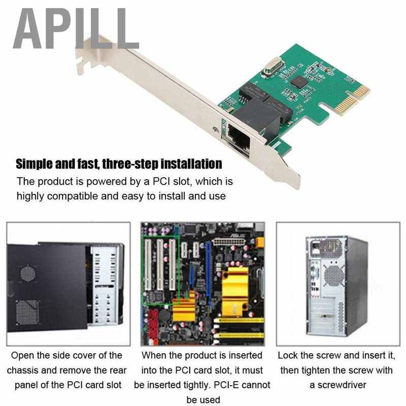 Card Mạng Lan Apll Rtl8111E 1000mbps Pci-E X1 Gigabit Ethernet