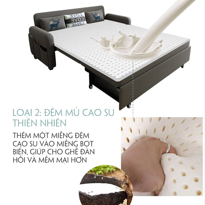 Giường Sofa Đa Năng, Sofa Gấp Gọn, Có Ngăn chứa đồ, Giường sofa thông minh Khung Thép Không Gỉ