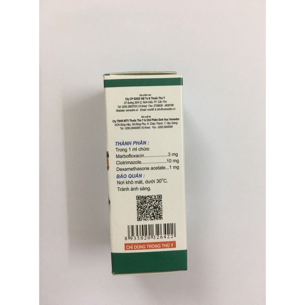 LỌ NHỎ TAI - VỆ SINH TAI CHÓ MÈO - VEMEDIM - 10ML