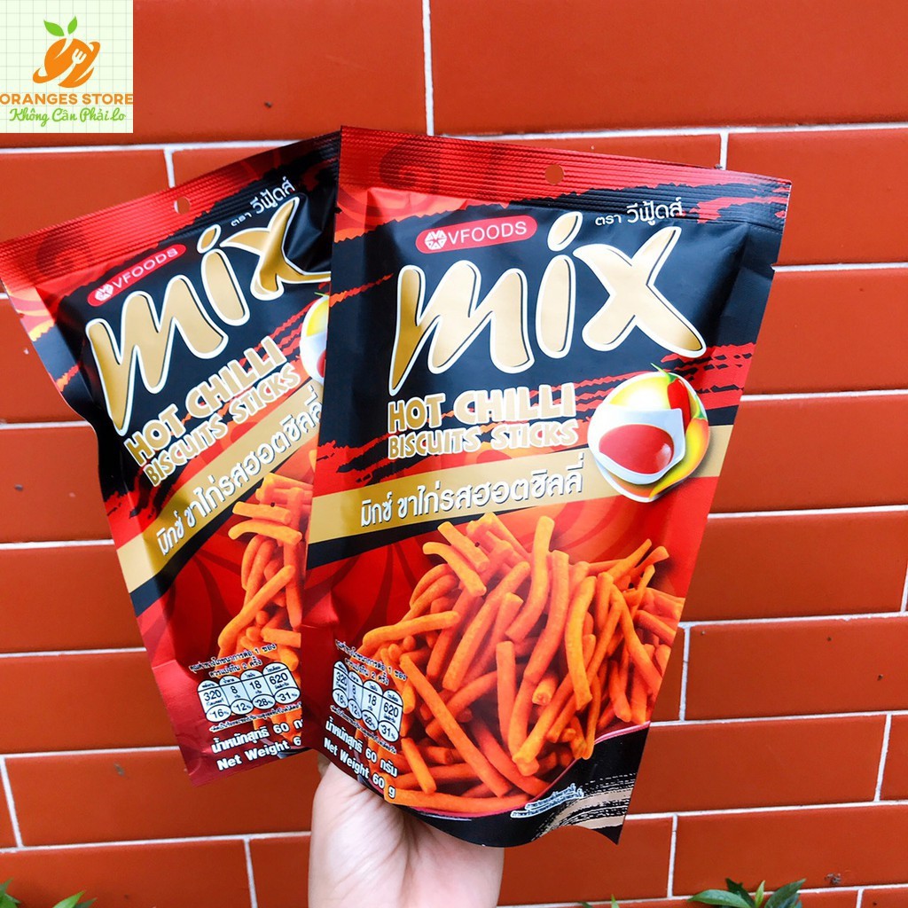 Bánh Snack Mix Nhập Khẩu Thái Lan Que Cọng 60gram ( Vị Ớt Cay