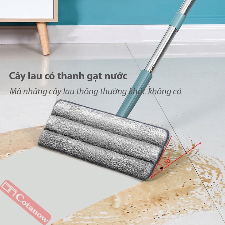 Cây lau nhà Bộ lau nhà tự vắt thông minh loại lớn 38cm kèm 3 bông lau SAGOKER BLNREVIP