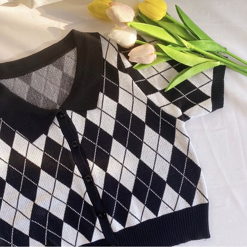 [Ảnh thật ở cuối 👍] Áo khoác len cardigan kẻ sọc caro phong cách Hàn Quốc thời trang cho nữ | BigBuy360 - bigbuy360.vn
