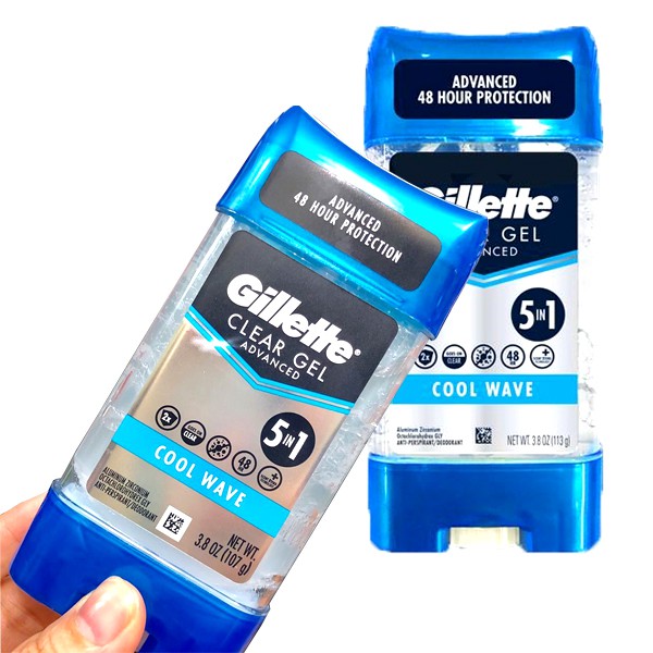 Combo 2 Lăn khử mùi Nam 107g Gillette Clear Gel 5 trong 1 - Mỹ