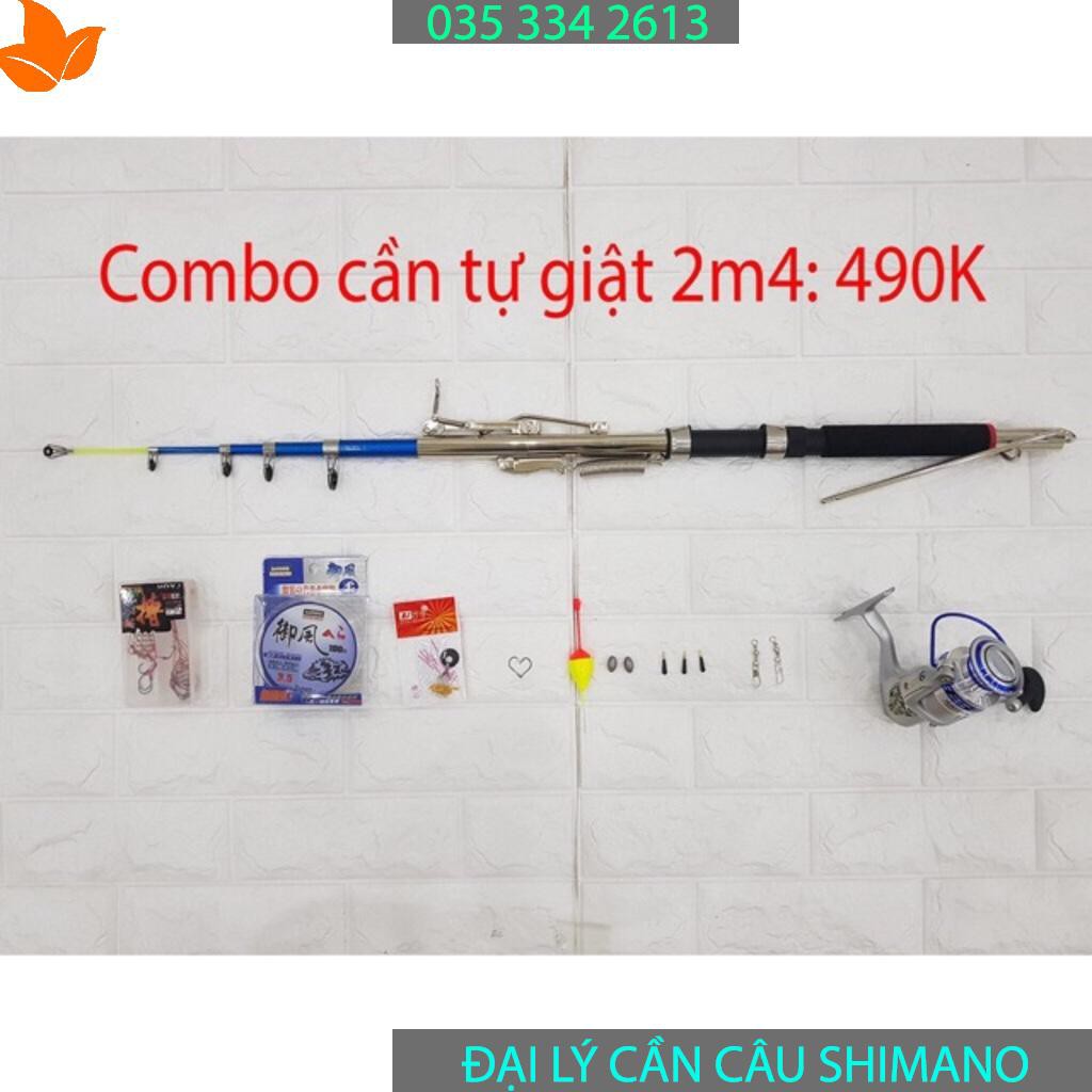 bộ cần câu tự giật cá 2m4 + máy câu yumoshi AL 5000 bộ y hình - rẻ vô địch