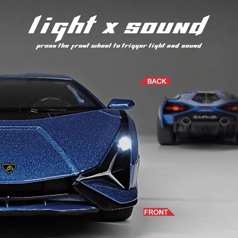 Mô Hình Xe Hơi Lamborghini Sian Tỉ Lệ 1: 32 Bằng Hợp Kim Có Đèn Và Nhạc