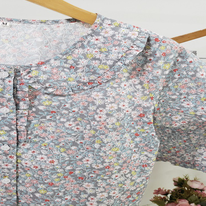 [GIẢM GIÁ]ĐỒ BỘ PIYAMA CỔ SENẢnh thật- Video] vải kate cotton mềm mát, họa tiết cực xinh