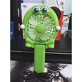 Quat Mini Cầm Tay Quạt Sạc Mini Frog Ếch Xanh Pin Liền 3 Cánh Màu Xanh Xinh [Có Hình Thật] Siêu Mát